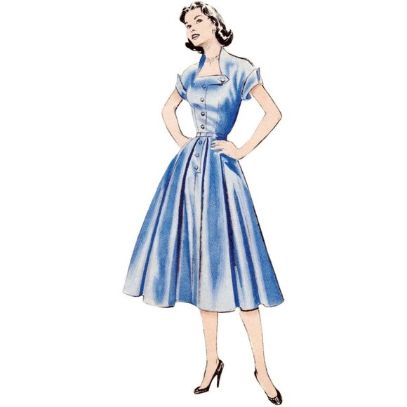 Butterick Retro 1950s Dress Sewing Pattern R12230 B7019 Sz 8-16 Fit-And-Flare - Picture 3 of 4